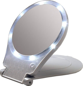 Floxite LED Lighted Travel and Home 10x Magnifying Mirror - 