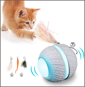 FOCUSPET Robotic Cat Toys,Automatic Irregular USB Charging 360 Degree Self Rotating Ball - 