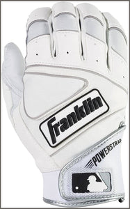 Franklin Sports MLB Powerstrap Batting Gloves, Pearl/White Adult Medium - 