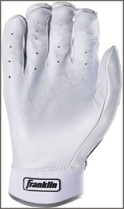 Franklin Sports MLB Powerstrap Batting Gloves, Pearl/White Adult Medium - 