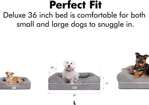 Friends Forever Orthopedic Dog Bed Lounge Sofa Removable Cover 100% Suede 4" - 
