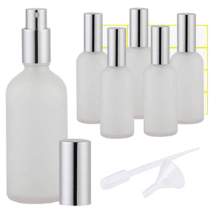 Frosted Clear Glass Spray Bottle 4oz for Essential Oils Refillable Fine Sprayers - 
