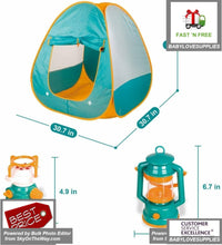 Load image into Gallery viewer, FUN LITTLE TOYS Kids Play Tent, Pop Up Tent with Kids Camping Gear Set, Outdoor - 
