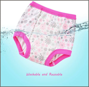 Funkprofi Baby Girls' Toddler Potty Cotton Pee Training Pants Underwear 4 Pack - 