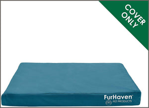 Furhaven Pet Dog Bed Cover - Deluxe Mat Water-Resistant Indoor Outdoor Logo Print Traditional Foam Mattress - 