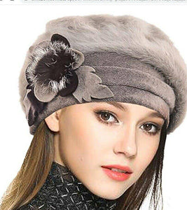 French Beret Dress Beanie Winter Hat  Luxury Lady Wool - g