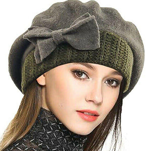 French Beret Dress Beanie Winter Hat  Luxury Lady Wool - g