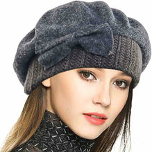 Load image into Gallery viewer, French Beret Dress Beanie Winter Hat  Luxury Lady Wool - g
