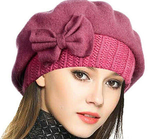 French Beret Dress Beanie Winter Hat  Luxury Lady Wool - g