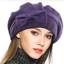 Load image into Gallery viewer, French Beret Dress Beanie Winter Hat  Luxury Lady Wool - g
