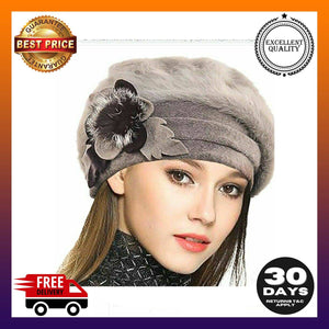 French Beret Dress Beanie Winter Hat  Luxury Lady Wool - g