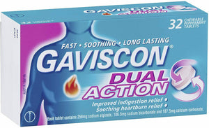 Gaviscon Dual Action Chewable Peppermint 32T - 