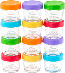 Glass Baby Food Storage Containers | Set of 12 | 4 oz - 