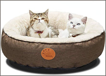 Load image into Gallery viewer, HACHIKITTY Washable Cat Warming Bed Round, Cat Beds Indoor Cats Medium, - 
