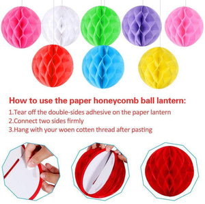 Happy Birthday Decorations Supplies Banner 33pcs set Honeycomb Balls - 