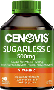 Vitamin C 500mg Sugarless Supplement 300 Chewable Tablets cenovis - Health Food
