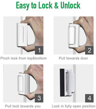 Load image into Gallery viewer, Home Security Door Lock, Childproof Door Reinforcement Lock with 3&quot; White-2 Pack - 
