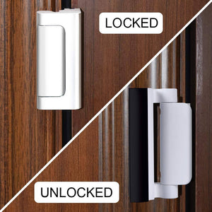 Home Security Door Lock, Childproof Door Reinforcement Lock with 3" White-2 Pack - 