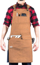 Load image into Gallery viewer, Hudson Durable Goods - Woodworking Edition - Waxed Canvas Apron (Brown) - Padded - 
