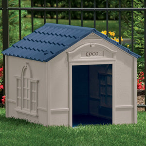 Indoor & Outdoor Dog House for Medium and Large Breed Suncast Tan/Blue - 