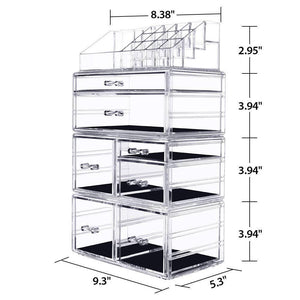 InnSweet Makeup Organizer Acrylic Cosmetic Storage Drawers Large Makeup Storage - 