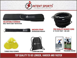 INTENT SPORTS 360° Dynamic Speed Resistance and Assistance Trainer Kit - 