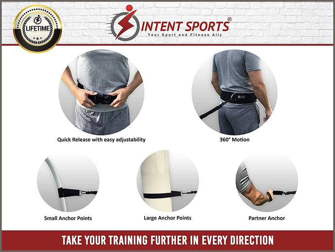 INTENT SPORTS 360° Dynamic Speed Resistance and Assistance Trainer Kit - 