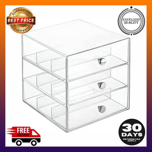 InterDesign Clarity Stackable 3-Drawer Organizer for Glasses Clear - 