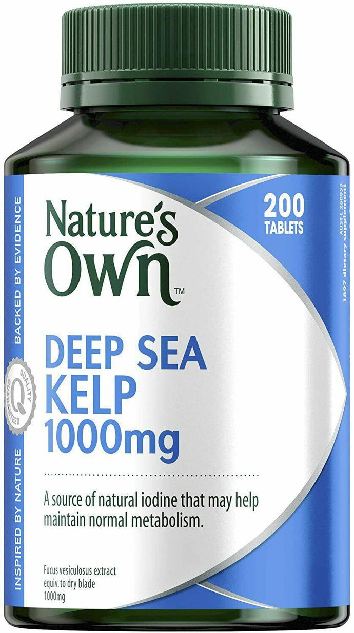 Iodine Deep Sea Kelp Nature's Own 1000mg Thyroid Health Hormone Production 200 T - 