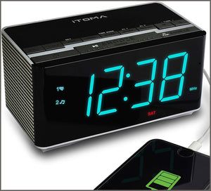 iTOMA Radio Alarm Clock FM Digital Radio Clock Bedside Alarm Clock - 