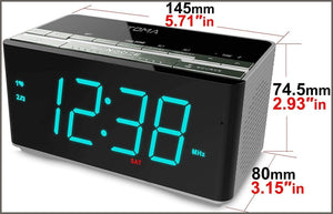 iTOMA Radio Alarm Clock FM Digital Radio Clock Bedside Alarm Clock - 