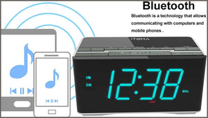 iTOMA Radio Alarm Clock FM Digital Radio Clock Bedside Alarm Clock - 