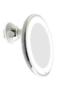 JiBen LED Lighted 10X Magnifying Makeup Mirror with Power Locking Suction Cup - 