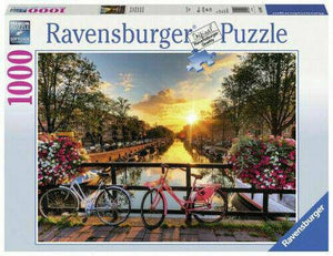 Jigsaw Puzzle Ravensburger Bicycles in Amsterdam GERMAN 1000Pc play  toy gift - 
