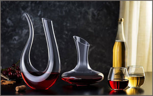 JoyJolt Lancia Hand Blown Lead-Free Crystal Wine Decanter - 