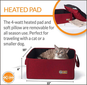 K&H Pet Products Thermo-Basket Indoor Heated Cat Bed, Foldable - 