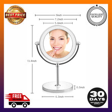 Load image into Gallery viewer, KDKD Lighted Makeup Mirror 1X 7X Magnification Double Sided Round Shape Cordless - 
