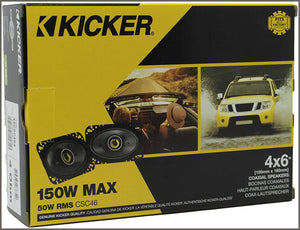 Kicker 46CSC464 Car Audio 4x6 Coaxial Full Range Stereo Speakers Pair CSC46 - 