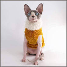 Load image into Gallery viewer, Kitipcoo Sphynx Cat Clothes Winter Warm Faux Fur Sweater Outfit, Fashion high Collar Coat - 
