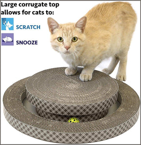 Kitty City Interactive Ball Track Cat Toy - 2 Levels of Interactive Play, Cat Scratching Toy - 