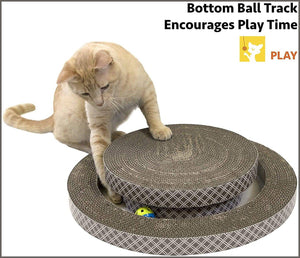 Kitty City Interactive Ball Track Cat Toy - 2 Levels of Interactive Play, Cat Scratching Toy - 