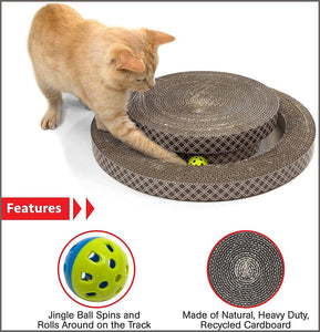 Kitty City Interactive Ball Track Cat Toy - 2 Levels of Interactive Play, Cat Scratching Toy - 