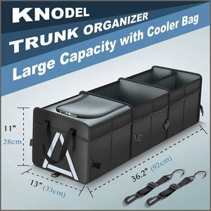 Knodel Sturdy Car Trunk Organizer with Premium Insulation Cooler Bag - 