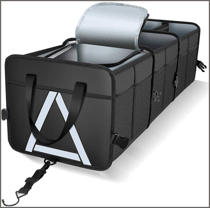 Knodel Sturdy Car Trunk Organizer with Premium Insulation Cooler Bag - 