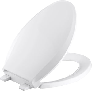 KOHLER K-4636-0 Cachet Elongated White Toilet Seat, with Grip-Tight Bumpers - 