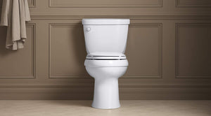 KOHLER K-4636-0 Cachet Elongated White Toilet Seat, with Grip-Tight Bumpers - 