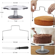 Load image into Gallery viewer, Kootek 22 Pcs Cake Decorating Kit with 12 Inch Aluminum Alloy Revolving Cake - 
