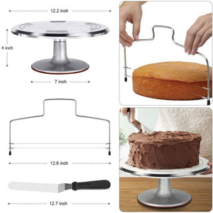 Kootek 22 Pcs Cake Decorating Kit with 12 Inch Aluminum Alloy Revolving Cake - 