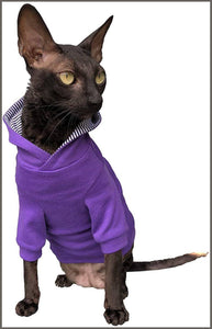 Kotomoda Sphynx Cat's Hoodie InPurple Naked Cat Hairless Cat Clothes (SS) - 