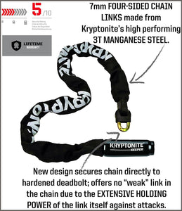 Kryptonite Keeper 785 Integrated Bicycle Lock Chain Bike Lock, 33.5-Inch - 